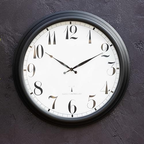 Image of About Time 57cm Perfect Time Large Black Outdoor Clock