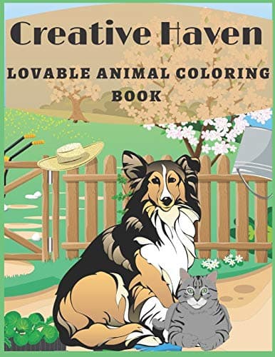 Image of Creative Haven Lovable animal Coloring Book: Creative Haven Lovable Cats and Dogs Coloring Book