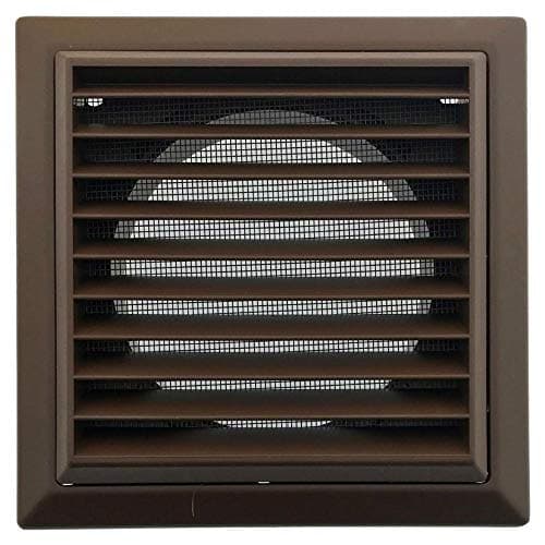 Image of 100mm (4") Louvred Grille with Fly Screen (Brown)