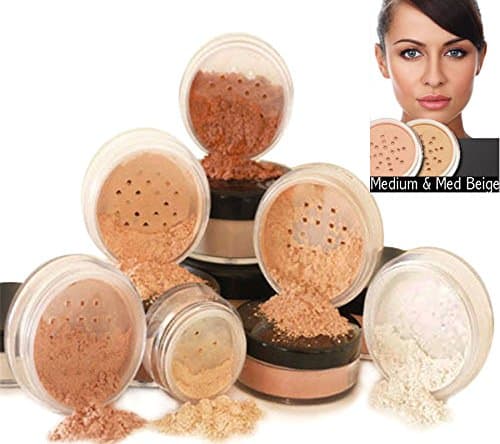 Image of Mineral Makeup 6 piece Set Natural Mineral Foundation by Intelligent Cosmetics® Natural SPF (MEDIUM & MEDIUM BEIGE)