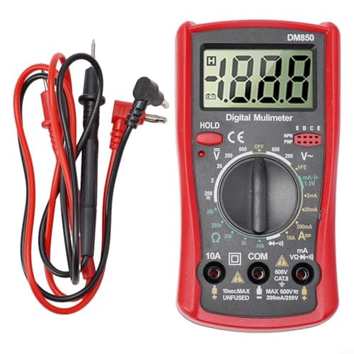 Image of DM850 Digital Multimeter with Adjustable Stand AC DC Voltage Tester Continuity Buzzer and LED Indicator 1999 Counts for Electrical Work