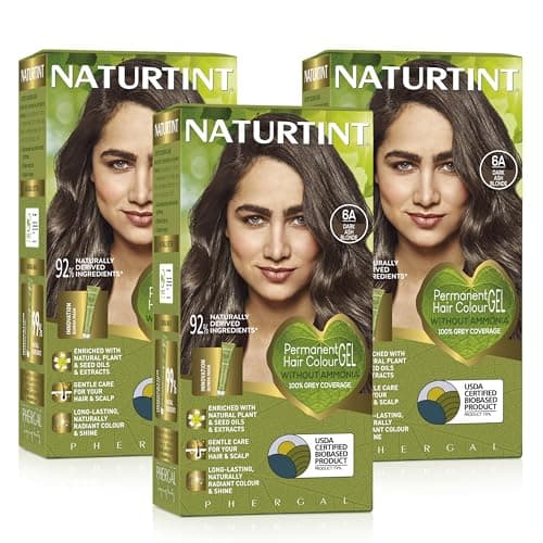 Image of Naturtint (3 PACK) Permanent Hair Colour Gel 6A Dark Ash Blonde, 170ml