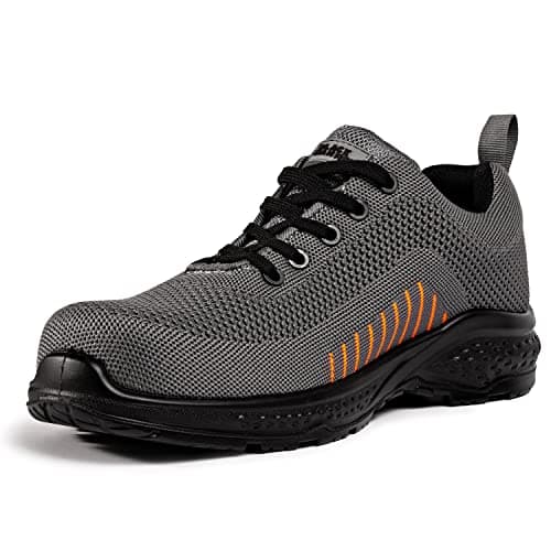 Image of Black Hammer Safety Trainers Mens Composite Toe | Lightweight, Slip & Puncture Resistant, Comfortable Professional Grade Trainer Work Shoe S1P SRC 2222 (11 UK,Grey)