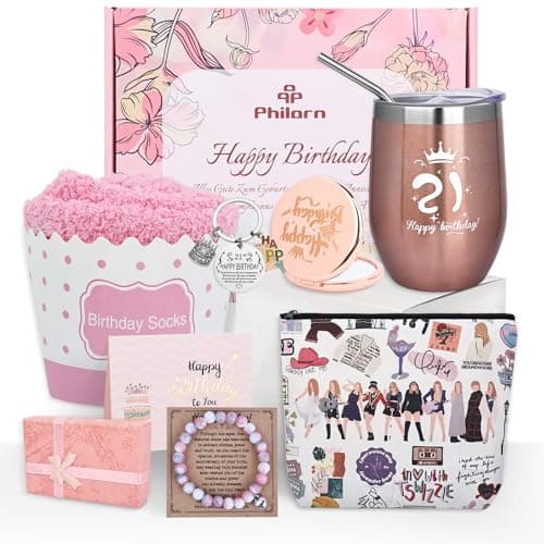 Image of Philorn 21st Birthday Gifts for Her, Happy 21st Birthday Hamper for Women, Luxe Gift Sets with Personalised Tumbler, Keychain for Female, Ladies,Best Friends Bestie Sister Daughter Niece