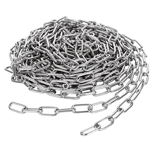 Image of JMIATRY 8 Metres Length 304 Stainless Steel Chain, 3mm Heavy Duty Chain Links, Galvanized Steel Welded Link Chains Lift for Fence Gate, Garage Doors, Swing Chains and Bicycle Security Lock