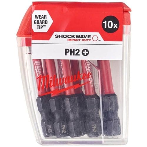 Image of Milwaukee Shockwave Gen 2 PH2 x 50mm Tic Tac Box (10)