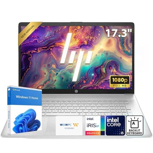 Image of HP 17.3” FHD 1080P Laptop | Intel Core i5 Processor | 8GB DDR4 RAM | 1TB Storage + 500GB External | Backlit Keyboard with Numeric Keypad | Win11 | Large Screen for Multitasking, Work & Entertainment