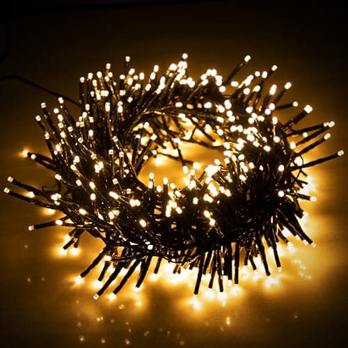 Image of EcoNour Christmas Tree Lights Cluster Lights 480 LED - 6 Hours On Timer, 8 Light Modes, Plug in, Waterproof Indoor & Outdoor Use – 480 LED / 6m Lit Length, Warm White