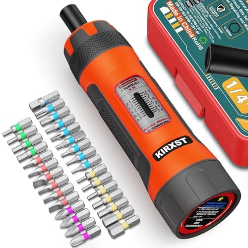 Image of KIRXST 1/4" Drive Torque Screwdriver Set 0.4-2.4 Nm, 31 Pieces Torque Wrench Bits Set, Portable Wrench Hand Tools Replaceable Bits