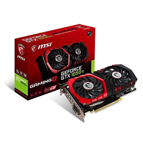 Image of MSI NVIDIA GEFORCE GTX 1050Ti GAMING X 4G Graphics Card '4GB GDDR5, 1493MHz, Red LED, DisplayPort, HDMI, DVI-D, Dual Fan Cooling System'
