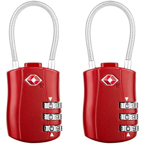Image of Diyife TSA Luggage Locks, [Newest Version][2 Packs] 3-Digit Security Padlock, Combination Padlocks, Code Lock for Travel Suitcases Luggage Bag Case etc. Red