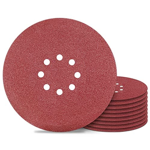 Image of 9 inch Sanding Discs 8 Holes 60 Grit Hook and Loop Disc 225mm Sanding Pads 10PCS for Drywall Sander