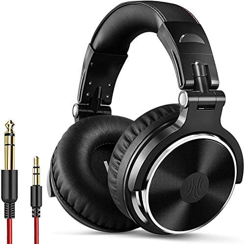 Image of OneOdio Over Ear Headphone Studio Wired Bass Headsets with 50mm Driver, Foldable Lightweight Headphones with Shareport and Mic for DJ Recording Monitoring Mixing Podcast Guitar PC TV