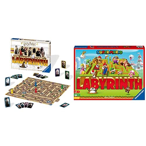 Image of Ravensburger Harry Potter Labyrinth - Moving Maze Family Board Game For Kids And Adults Age 7 Years Up & Super Mario Brothers Labyrinth - Moving Maze Family Board Game for Kids Age 7 Years Up