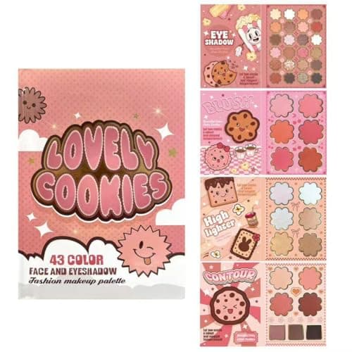Image of Miss Demi All In One Makeup Palette Set, Eyeshadows+Highlights+Blushes+Contours+Lipstick for Complete Beauty Looks, Neutral Cream & Powder, Crease-Proof Wear, Cosmetics Gift Kits. (02)