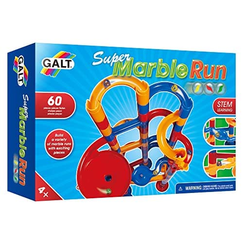 Image of Galt Super Marble Run - 60Pc Kids Construction Set, Fun Childrens Building Toys - Young Engineer Cause and Effect Toys - STEM Learning and Design Skills - Gift for Boys and Girls - Ages 4 Years Plus