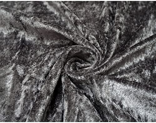 Image of Crushed Velvet Fabric Craft Stretch Velour Material - Soft Furnishing & Craft Velour Fabric - 150cm Wide (Grey, Sold by The Metre)