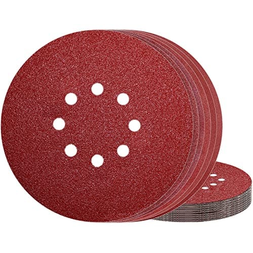 Image of 225mm Sanding Discs 8 Holes Mixed Grain 30PCS Hook and Loop Disc 5x P40/60/80/120/180/240 Sanding Pads for Drywall Sander
