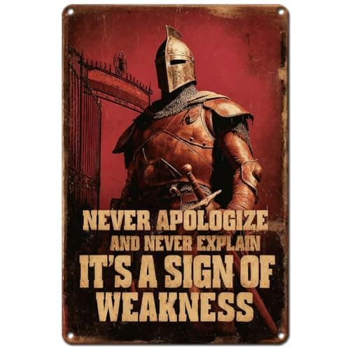 Image of Hobbspring Iron Tin Sign Knight Majestic Hero Metal Tin Sign for Pubs Hotel Walls Framed Metal Wall Decoration Poster 20 * 30cm/8 * 12in for Balcony Shops Bar Doors