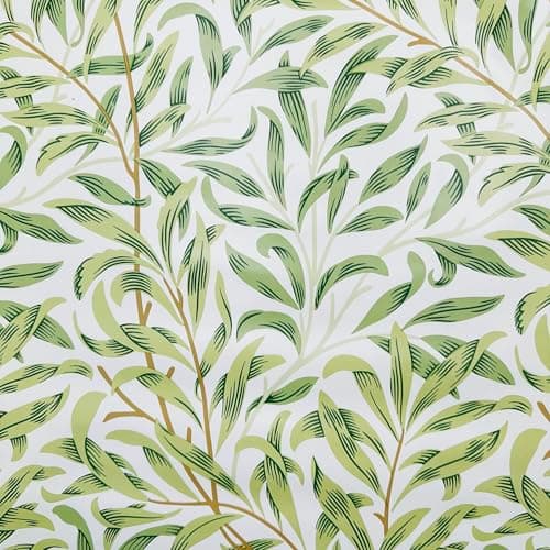 Image of Glamour Secrets William Morris- Willow Bough Sage Green PVC Printed Pattern Tablecloth Material Fabric Metre