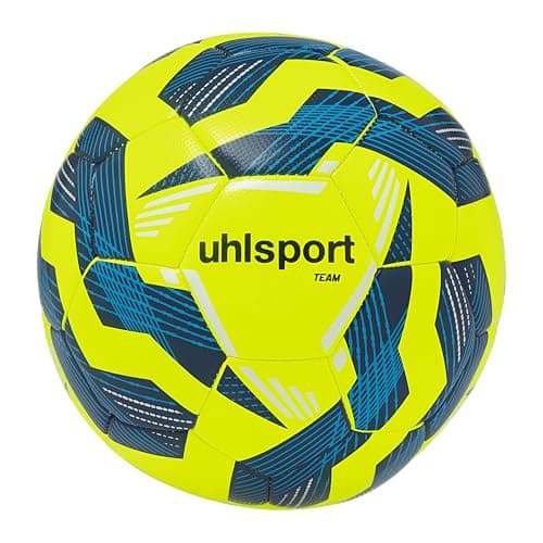 Image of uhlsport Football Team Footballs - Durable Training Balls for Team Training - Football for Children and Adults Size 3, Size 4 and Size 5, Fluo Yellow/Navy/White