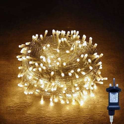 Image of Gresonic100/200/300/400LED Fairy Lights,8 Modes Timer String Lights for Bedroom Plug in,Warm White Outdoor Garden Lights Mains Powered Waterproof for Indoor,Party (100LED, 8 Modes Warm White)