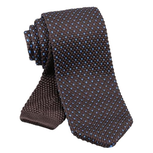 Image of Alizeal Mens Vintage Multi-colored Casual Knitted Neckties, Brown+Blue