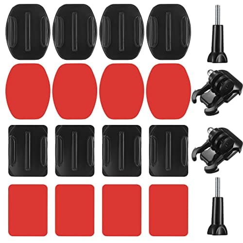 Image of Fulushouxi 20 Pcs Adhesive Mounts w/ 3M Sticky Pads，Helmet Mounting Accessories Adhesive Sticky Mounts，Compatible w/ GoPro Cameras Hero 11 10 9 8 7 6 5 4 3 3+，2 x Activity Base Mounts，2 x Screw Rods