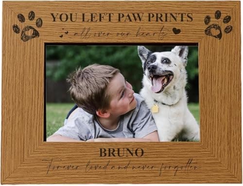 Image of Personalised Dog Memorial Photo Frame Gift Keepsake Engraved Various Sizes (4 x 6 Inch)
