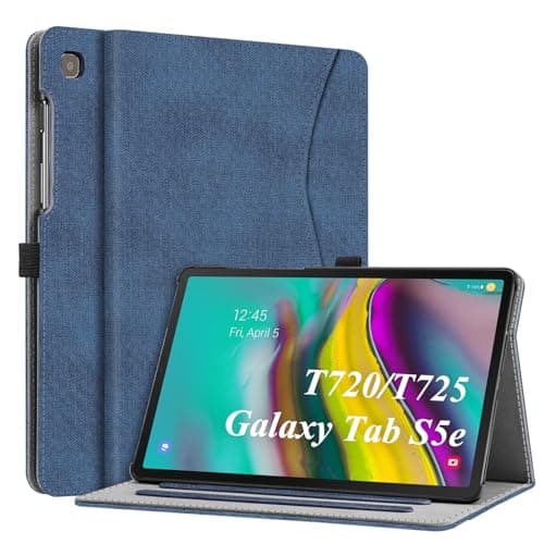 Image of FINTIE Case for Samsung Galaxy Tab S5e 10.5 2019 (SM-T720 / T725), Multi-Angle Viewing Stand Cover with Pocket Auto Sleep/Wake Feature, Indigo