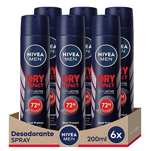 Image of Nivea Men Nivea Spray Dry Impact Men – 200 ml – Pack of 6