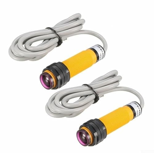 Image of Sawhamale Through Beam Photoelectric Sensor Switch E18-T3N1 NPN NO DC 6-36V 5m Detection Range Infrared Transmitter Receiver Pair for Security and Manufacturing Automation