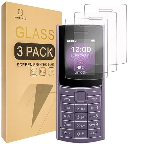 Image of Mr.Shield Screen Protector compatible with Nokia 110 4G (2023 & 2024) [Tempered Glass] [3-PACK] [Japan Glass with 9H Hardness]