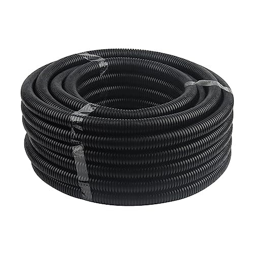 Image of MUKCHAP 20m Flexible Corrugated Conduit Tube, 20mm ID x 25mm OD, Black