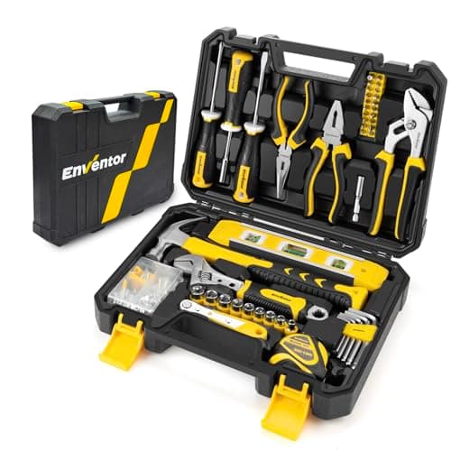 Image of Enventor Tool Kit Set, 108PCS General Household Hand Tool Kit with Storage Toolbox, Small Tool Kits for Home
