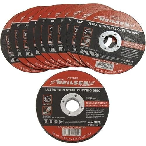 Image of Neilsen CT2931 115mm Steel Cutting Discs 20pc Ultra Thin | 1mm Thickness | 22mm Bore | Max 13,300 RPM | Metal Cutting Discs for Angle Grinders