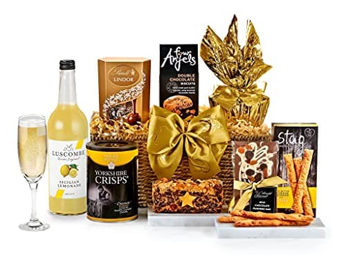 Image of Gourmet Non-Alcoholic Gift Basket - Chedworth Hamper with Alcohol-Free Presse, Cheese Straws, Chocolate Biscuits, Fruit Cake, Truffles - Alcohol-Free Birthday Gifts, from Regency Hampers
