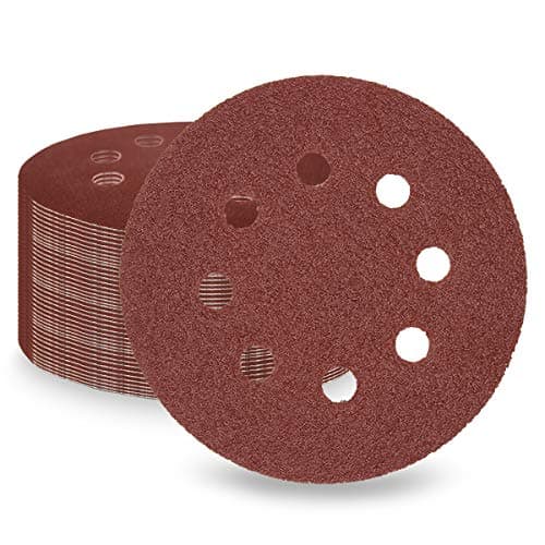 Image of LESNIC 40 Grit Sanding Discs 50 pcs, 125mm Sanding Sheets 5in 8 Holes Pads Hook and Loop for Orbit Orbital Sander and All Oscillating Tools
