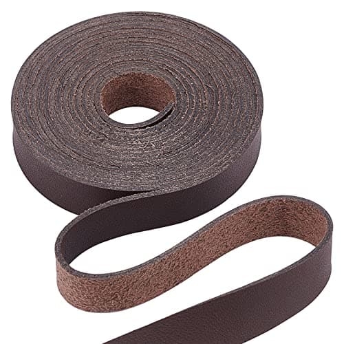 Image of GORGECRAFT Dark Brown Leather Strap Strip 1/2 Inch Wide 79 Inch Long Leather Belt Wrap Single Sided Flat Cord for DIY Crafts Projects Clothing Jewelry Wrapping Making Bag Furniture Handles