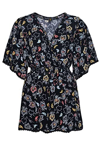 Image of Superdry Womens Vintage Beach Playsuit Casual Dress, Olivia Paisley Black, M