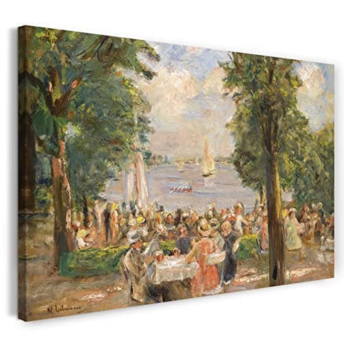 Image of Canvas Print (60x40cm): Max Liebermann - Beer Garden Near Wannsee