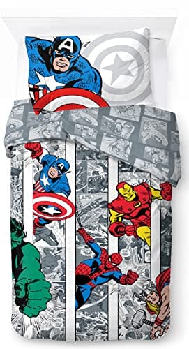 Image of Jay Franco Marvel Comics Avengers Comic Cool 100% Cotton Single Duvet Cover Set - Includes Pillowcase