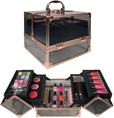 Image of Technic Beauty Case Black & Rose Gold Filled Case Beauty Makeup Cosmetics