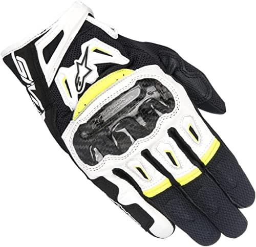 Image of Alpinestars – Alpinestars SMX 2 Air Carbon Motorcycle Gloves v2 Black/White/Yellow Fluo – XL