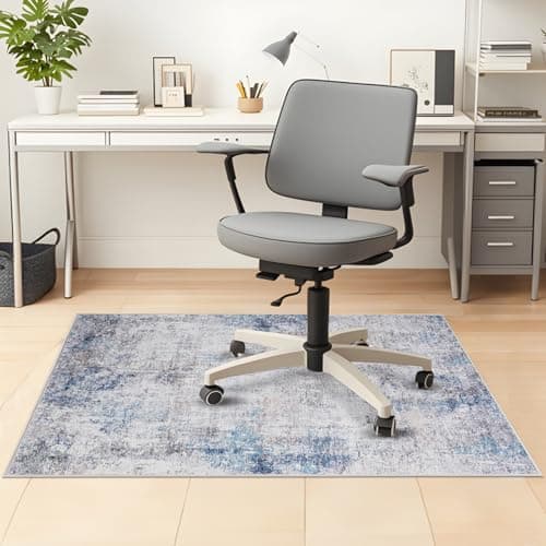 Image of Office Chair Mat 120 x 150 cm, Floor Protector for Office Chair, Anti-Slip Desk Chair Mats, Chairs Mat for Hardwood Floor, Computer Rolling Chair Mat Hard Floor for Home and Office, Machine Washable