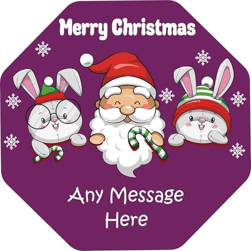Image of Quality Street chocolate Tub Christmas sticker label personalised