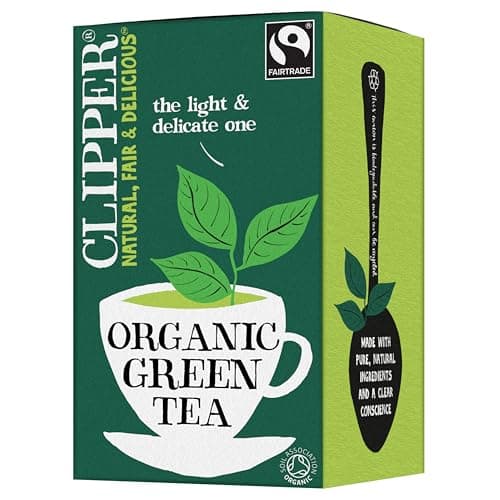 Image of Clipper Organic Pure Green Tea Bags | Box of 40 Teabags | Organic Tea for Home & Office | Eco-Conscious, Fair Trade Tea | Natural, Unbleached, Plant-Based, Compostable & Biodegradable Tea Bags