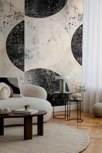 Image of Livingwalls CosmoLiving Non-Woven Wallpaper Concrete Style in Black, White, Grey – 8,80 x 0,53 m Industrial Design Wallpaper by Cosmopolitan – 791441