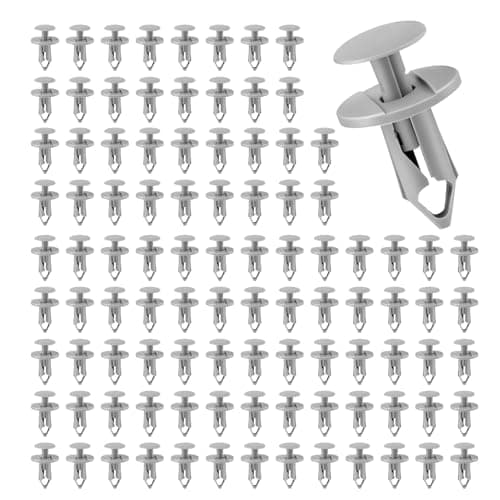 Image of kclkda 100Pcs Longer Trim Panel Fixing Clips, Longer Trim Panel Clips Grey Carpet Lining Plastic Retainer Universal Car Plastic Fasteners for Auto Interior Door,Body Bumper,Trims Clips Kit