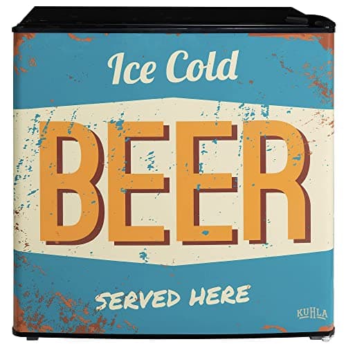 Image of Kuhla Table Top Mini Fridge with Ice Box 45 Litre Adjustable Thermostat, Door Racks & Removable Shelf, Small Drinks Fridge Ice Cold Beer Design Black KTTF0E6B-1011
